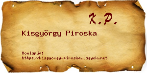 Kisgyörgy Piroska névjegykártya