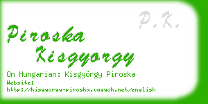 piroska kisgyorgy business card